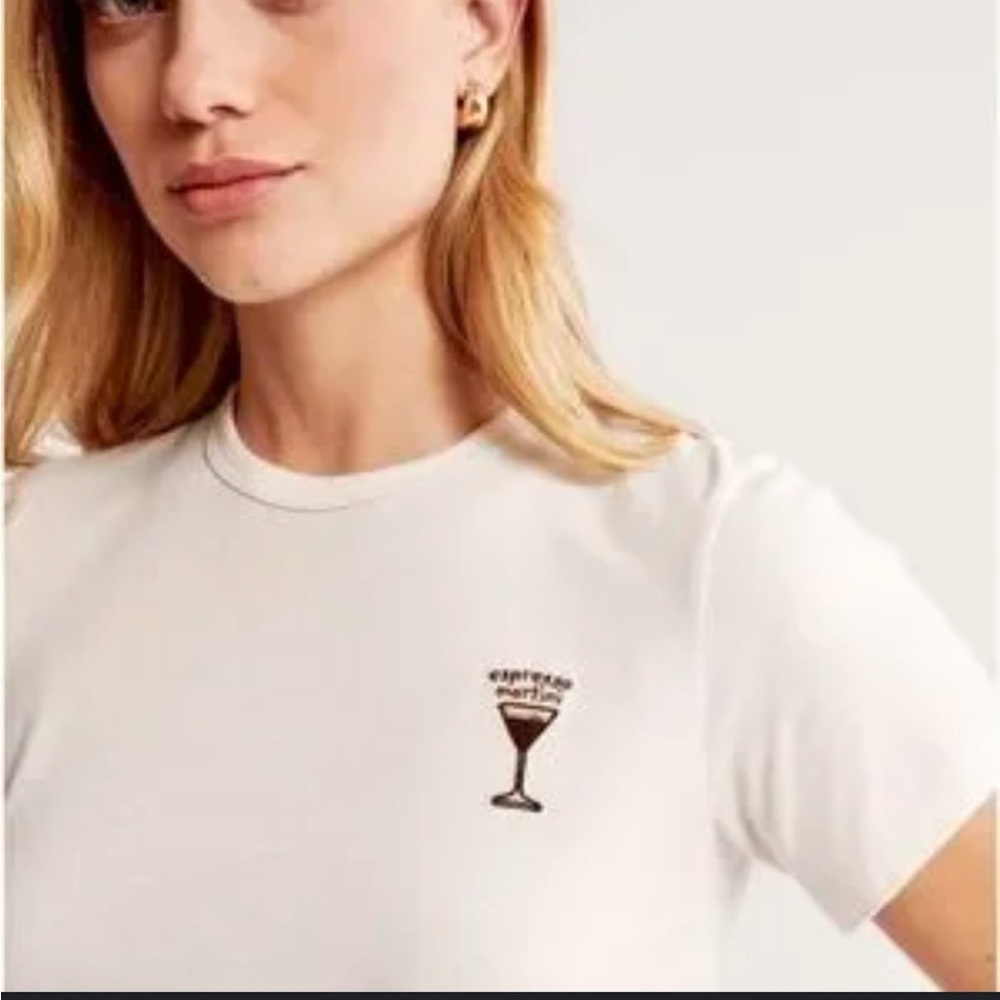 Abercrombie & Fitch White Espresso Martini Tee